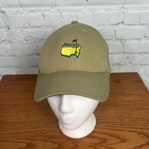 Masters Adjustable Leather Strap w/logo Cap‎ Golf Tan Hat Masters